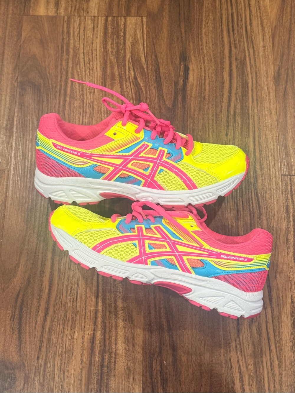 ASICS Women's Neon Yellow, Pink & Blue Running Sneakers